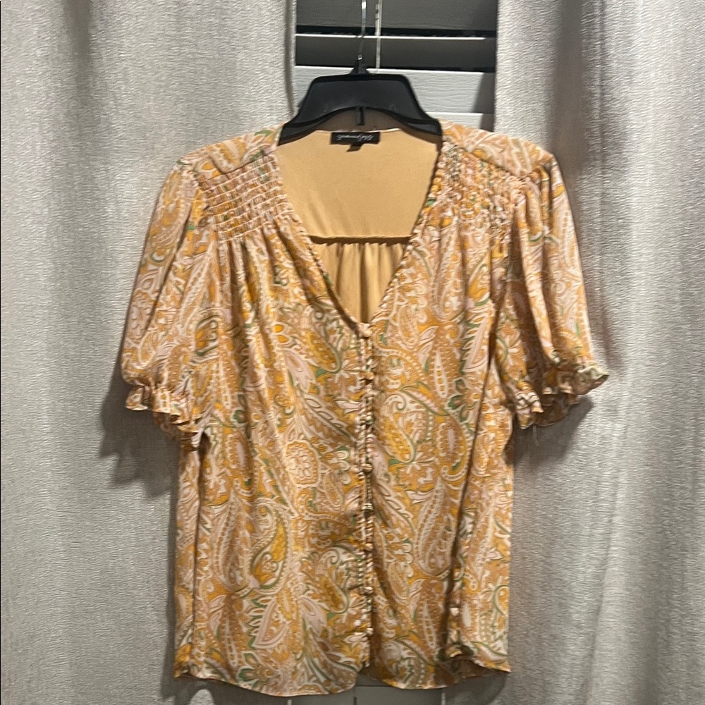 Papermoon Paisley Blouse in Yellow and Cream